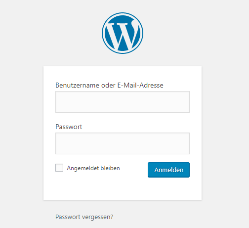 wordpress webseite login